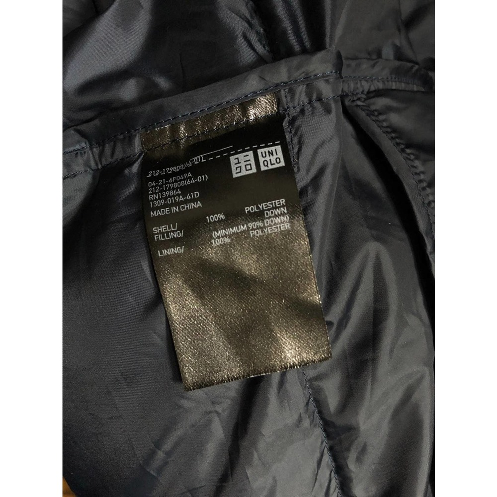Uniqlo navy down long jacket Coat - Picture 4 of 4